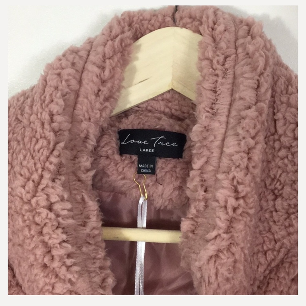 Sherpa teddy bear vintage strip coat M - Picture 6 of 7